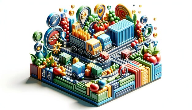 A collage showcasing different industries such as manufacturing, e-commerce, transportation, and agriculture, representing the diverse sectors affected by interstate commerce regulations.