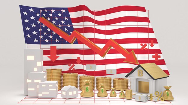 A graph showing the historical trend of federal funds rate and average mortgage rates in the United States over the past 5 years. The graph should highlight the correlation between the two rates.
