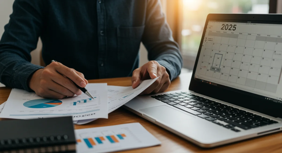 Person reviewing federal retirement benefit documents for 2025