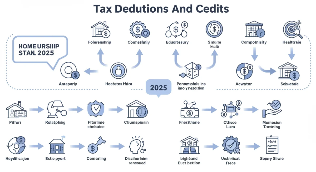 Infographic showing various tax deductions and credits for 2025